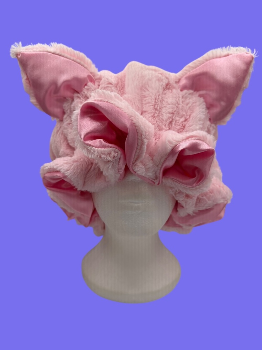 Adjustable Ballerina Cat Faux Luxe Fur Sleeping Bonnet